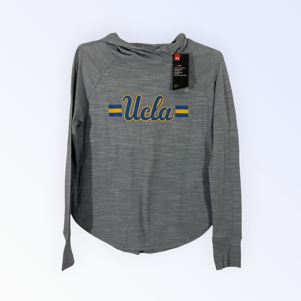 Under Armour Hoodie Shirt Womens SMALL Gray UCLA HeatGear Lightweight SAMPLE